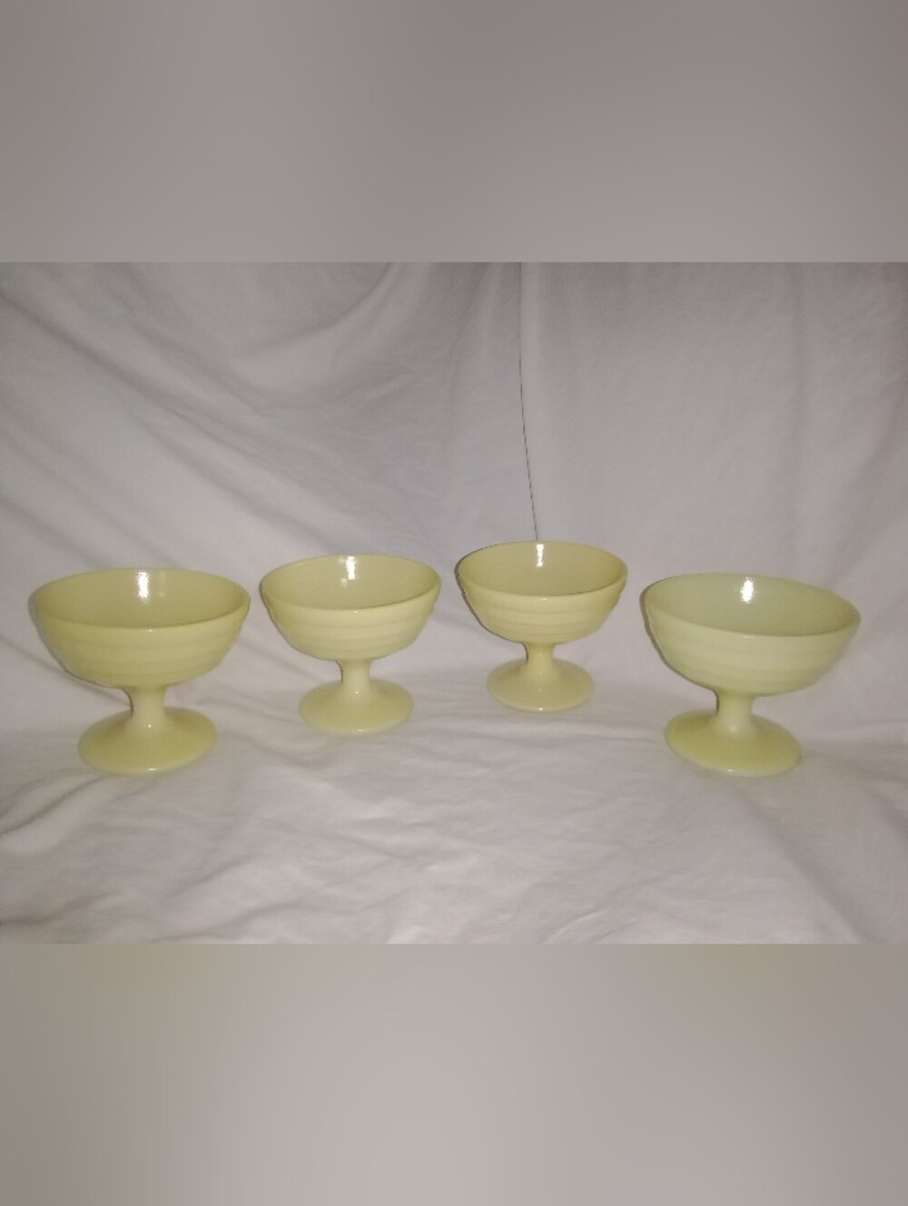 Vintage Glass Custard Dessert Ice Cream Footed Bowl Dish Mid Century MCM
